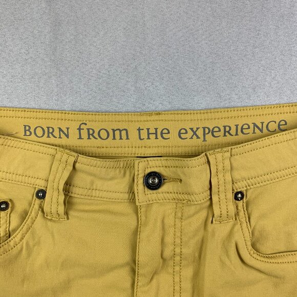Prana Mens Shorts 34 Yellow Chino Brion 9" Nylon Stretch Outdoor Hiking UPF - Picture 2 of 11